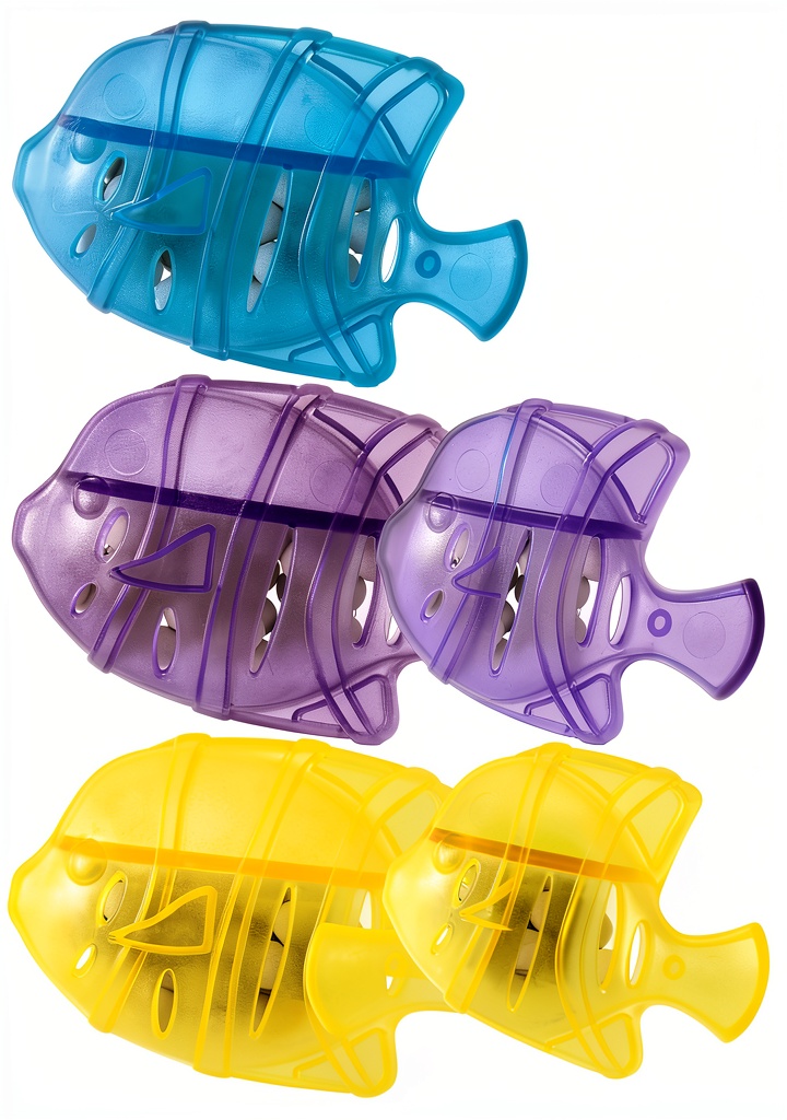 SmallCat humidifier cleaning balls in purple, blue, and yellow colors