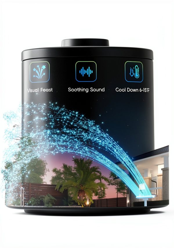 Solar-Powered Pool Fountain POOLHACKER 10-Color LED Remote Adjustable-6