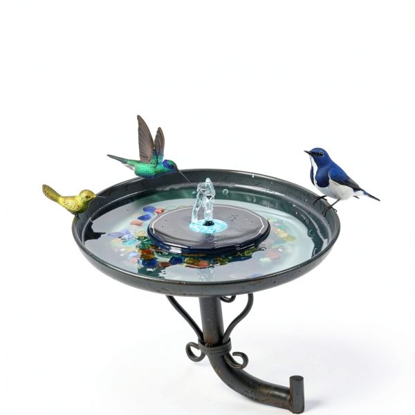Solar Fountain GAIZERL 3.5W Cyan Flower Bird Bath - 7 Nozzle Solar-2
