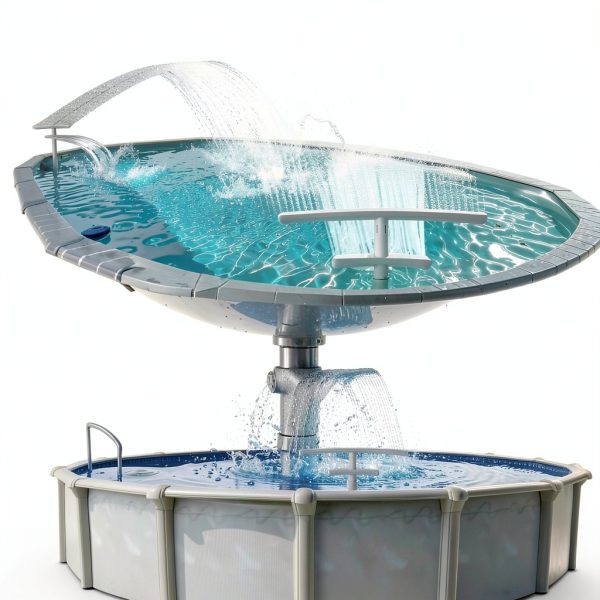 Pool Fountain with Lights for Above and Inground Pools, Dual-Layer Spray Solar Power Pool Waterfall Sprinkler Chiller Aerator, Water Fountain Swimming Pool Accessories with 9-Color Lights and 4 Modes-8