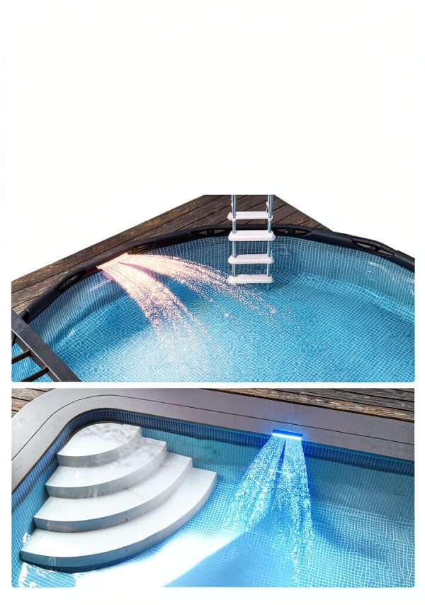 Solar-Powered Pool Fountain POOLHACKER 10-Color LED Remote Adjustable-4