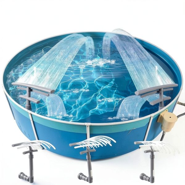 Pool Fountain Dogity Dual Spray Solar LED Aerator for Pools-5