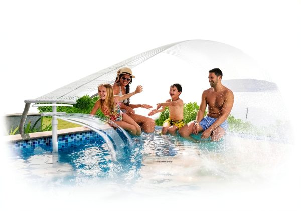 Pool Fountain with Lights for Above and Inground Pools, Dual-Layer Spray Solar Power Pool Waterfall Sprinkler Chiller Aerator, Water Fountain Swimming Pool Accessories with 9-Color Lights and 4 Modes-5
