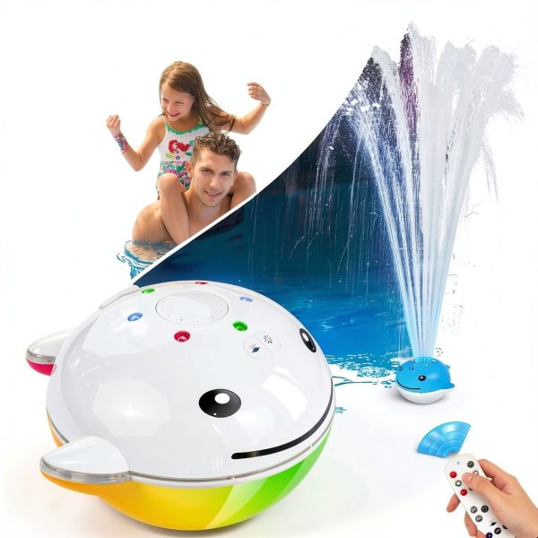 Floating Pool Fountain UniWater White LED Light Show Remote Pond-0