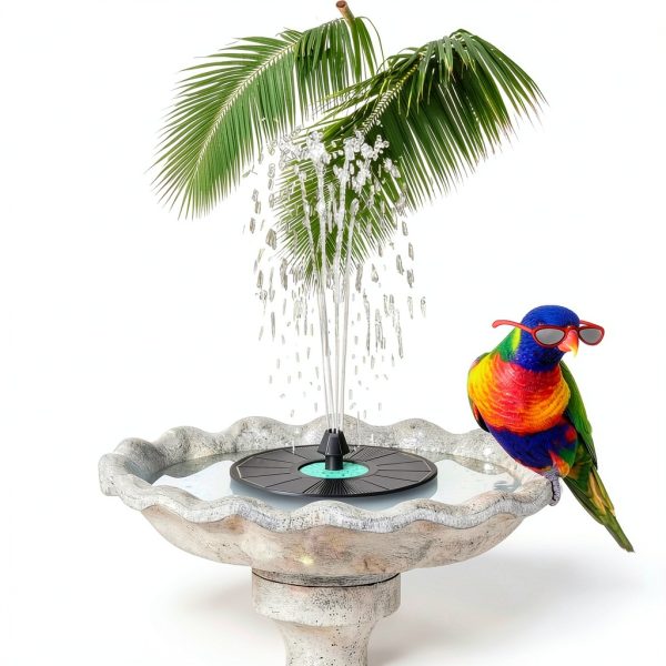 Solar Fountain GAIZERL 3.5W Cyan Flower Bird Bath - 7 Nozzle Solar-6