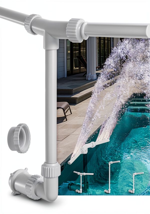 Inground Pool Fountain VULNESS Dual Jet Waterfall Sprinkler for Ponds-0