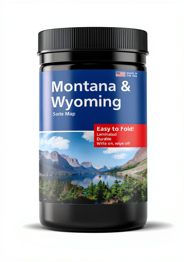 Rand McNally Easy to Fold Montana Wyoming Laminated Map 18x17-0