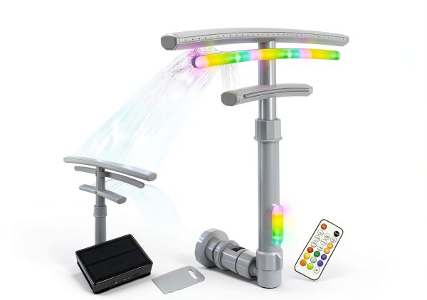 Pool Fountain Dogity Dual Spray Solar LED Aerator for Pools-8