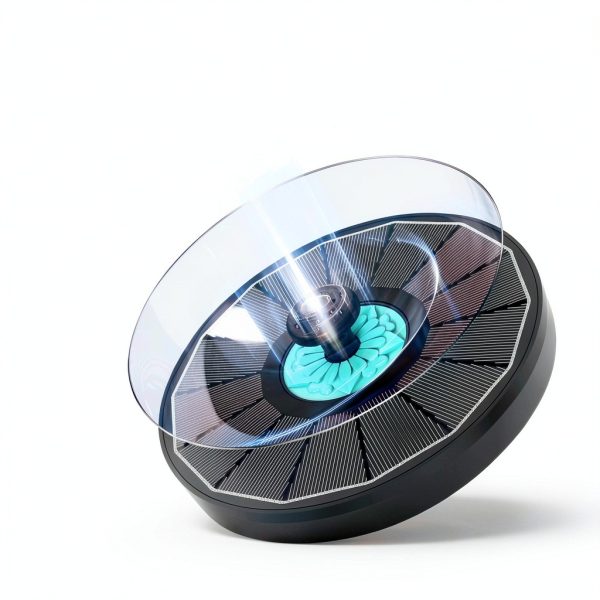 Solar Fountain GAIZERL 3.5W Cyan Flower Bird Bath - 7 Nozzle Solar-4