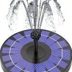 Solar Fountain Pump AISITIN 2.5W Upgrade with 6 Nozzles Black-0