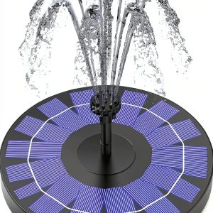 Solar Fountain Pump AISITIN 2.5W Upgrade with 6 Nozzles Black-0