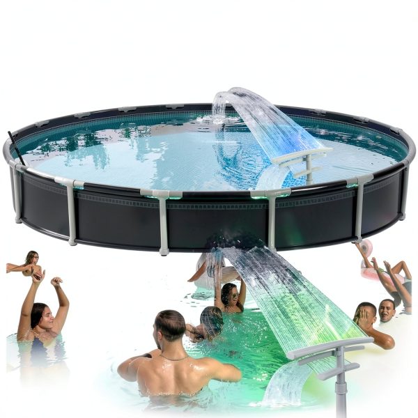Pool Fountain Dogity Dual Spray Solar LED Aerator for Pools-7