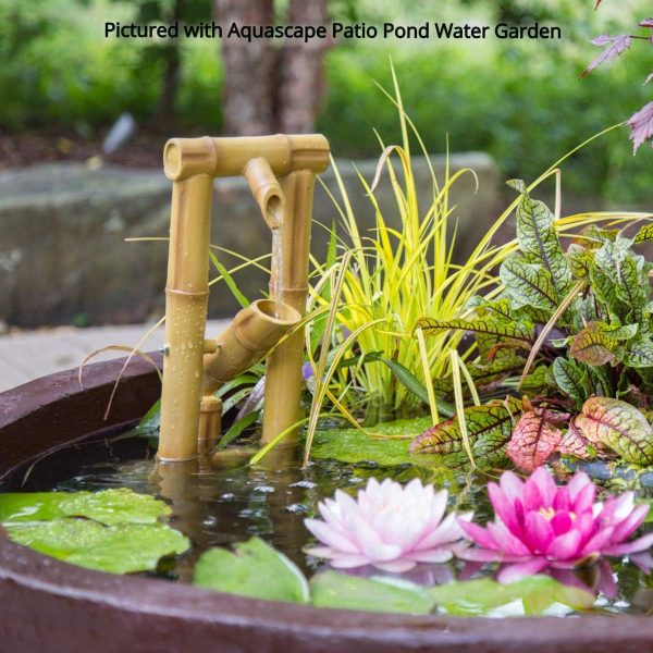 Aquascape Bamboo Fountain Deer Scarer Yellow 15in Poly Resin-4