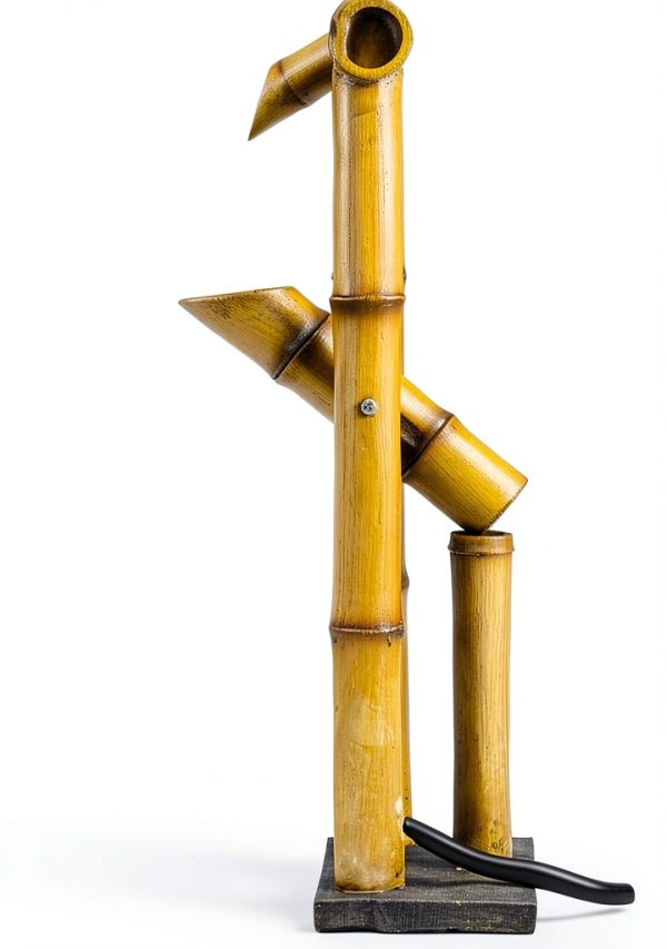 Aquascape Bamboo Fountain Deer Scarer Yellow 15in Poly Resin-1